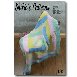 Knitting Pattern For Babies Blanket, Knitted Blanket Pattern, Log Cabin Blanket Pattern, Pram Blanket, Double Knitting Babies Knitting Pattern, DK Yarn, KP292