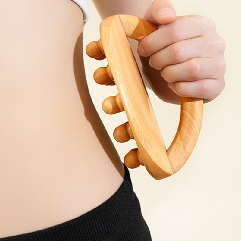 Wooden Body Massage Brush Muscle Relaxation Smoothing Beads Meridian Guasha