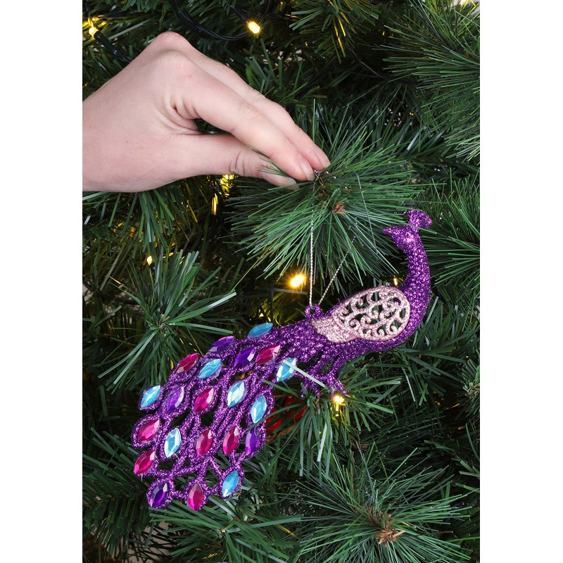 Christmas Concepts® 20cm (8") Peacock Decoration With Jewelled Tail -
