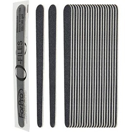 ForPro Professional Collection O-Files - Tableros de madera, negro, grano 100/180, limas de uñas de manicura y pedicura, 6 pulgadas de largo x 0.75 pu