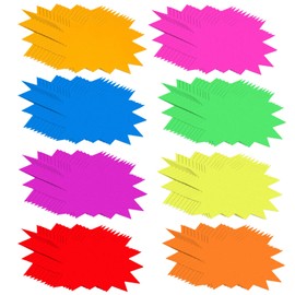 Neon Paper Starburst Sales Signs Starburst Classroom Name Tags Sales Labels Board Star Shape Paper Party Label Fluorescent Assorted Colours (Pack of 192)