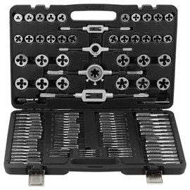 Happybuy 110-Piece Tap and Die Set, Metric M2 to M18, Bearing Steel Taps & Dies, Threading Tool for External & Internal Threads, Accessories & Storage Case