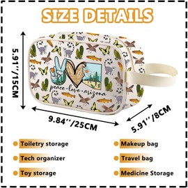 Arizona Clear Makeup Bag Arizona- Souvenir Gift Ariz ona Lover AZ Travel Toiletry Vacation Bag AZ Gift Peace Love Ariz ona (Love Arizona t-m ca)
