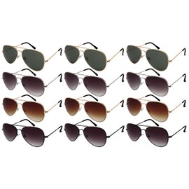 Edge I-Wear 12 Pack Bulk Wholesale Sunglass Men Pilot Aviator Sunglasses Spring Hinge