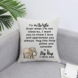 Tihnvk To My Wife Gift Pillow Case Wife Birthday Gift I Love You Gift From Husband Big Hug To My Wife For Her