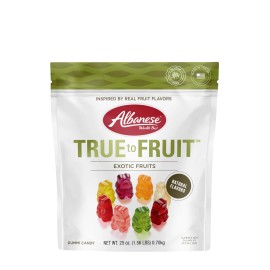 Albanese True to Fruit Gummy Candy 25 Ounce Pack Exotic Fruity Snack Allergy Friendly