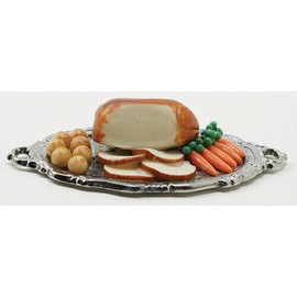 Houseworks Dollhouse Miniatures 1:12 Scale Turkey Dinner on Tray #IM66024