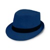 Summertime Beachside Unisex Brim Designed Buckle Fedoras Sun Hat (Blue)