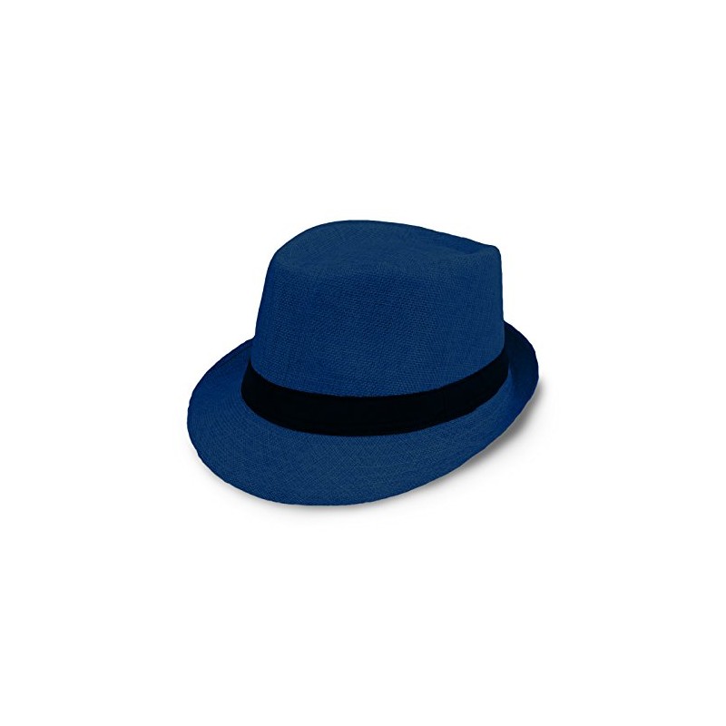 Summertime Beachside Unisex Brim Designed Buckle Fedoras Sun Hat (Blue)