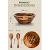 Tidita Acacia Wood Salad Bowl Set with Spoon, Fork -