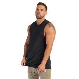 Zukela Black Men’s Workout Tank Top Sleeveless T Shirts Gym Fitness Bodybuilding Muscle Quick Dry Athletic Tops Summer Beach Training Running Casual Fitted Basic M