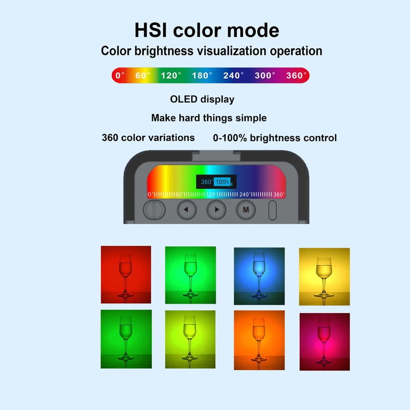 RGB Camera Fill Light High Color Rendering Adjustable Brightness Mini