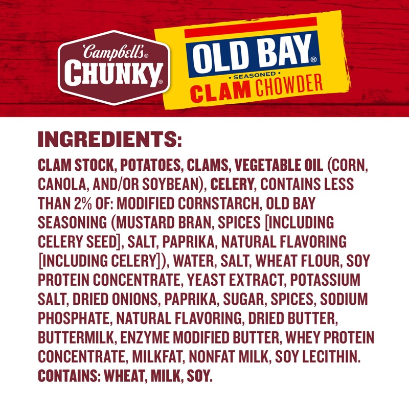 Campbell's Chunky Soup, OLD BAY Seasoned Clam Chowder, 18.8 oz