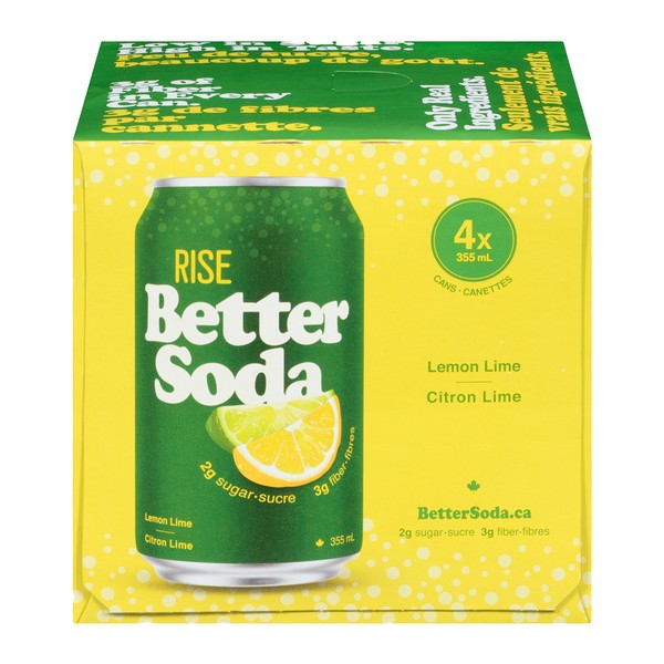 Rise Better Soda Lemon Lime Soda 4x355mL