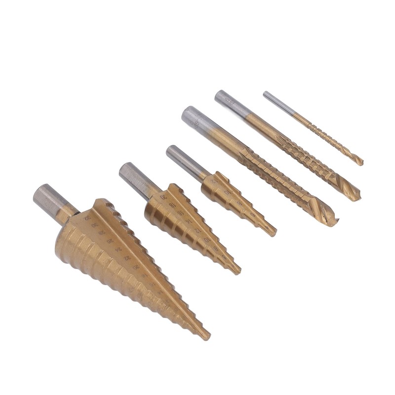 Step Drill Bit Set Universal Triangle Shank HSS High Hardness