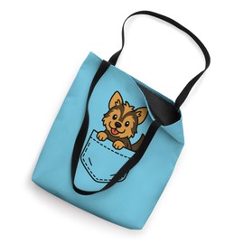 Cute Yorkie Puppy Pocket Pal Funny Yorkshire Terrier Lover Tote Bag