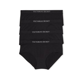 Victoria's Secret Seamless Hiphugger Panty Pack, Smooth Fabric, Underwear for Women, 4 Pack, Black (XS)
