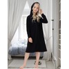 Veseacky Kids Cotton-Poly Blend Bath Robe Soft Lightweight Long Black