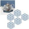 5pcs Table Mats Geometric Hex Shape Hollow Silicone Blue Insulation