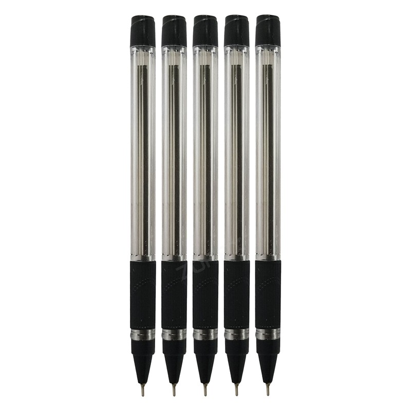 rorito 10 x 0.7mm Charmer BLACK Ballpoint Pens Soft Grip