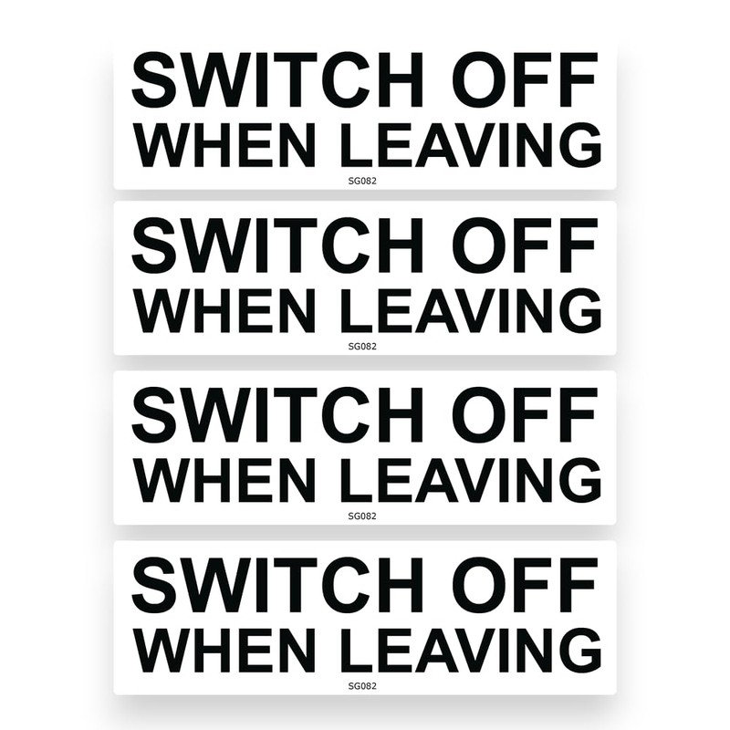 Sticker Gold - 4 Pack - Switch Off When Leaving
