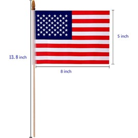 Winwink 12 Pack Small American Flags on Stick, Small US Flags/Mini American Flag on Stick 5x8 Inch US American Hand Held Stick Flags with Kid-Safe Spear Top
