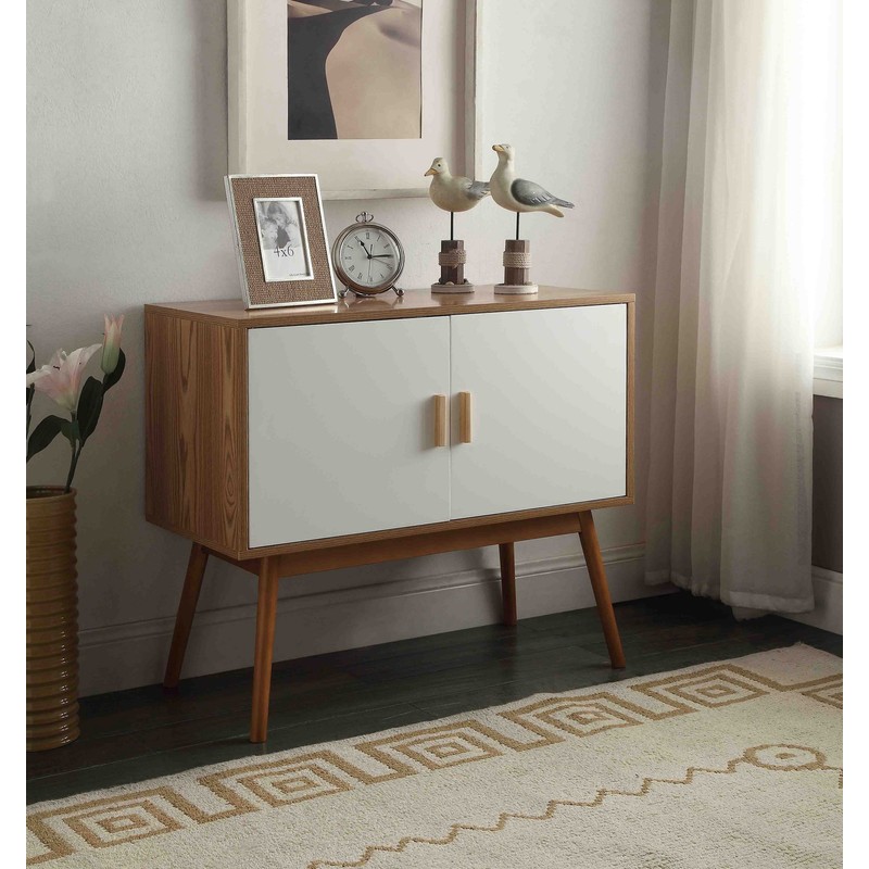 Convenience Concepts Oslo Storage Console, White / Natural