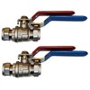 TC Pack of 2 x 15mm Lever Ball Valve Full