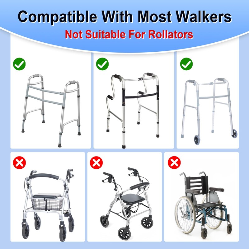 Walker Basket Bag with Cup Holder, Foldable Walker Bag