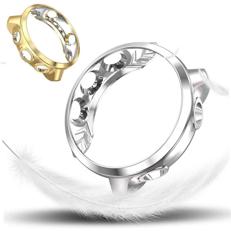 SHOWERORO Electroplated Protective Watch Case for Smartwatch Silver TPU Cover