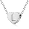 SKQIR Heart Necklace with Initial Silver Letter L,Tiny Heart Pendant