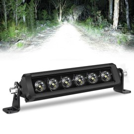 8 Inch Single Row Light Bar, Muto-Beam Slim Spot Driving Light Bar Off Road LED Driving Lights LED Fog Lights Bars Waterproof Work Light for ATV UTV Truck SUV Pickup Wrangler Motorcycle