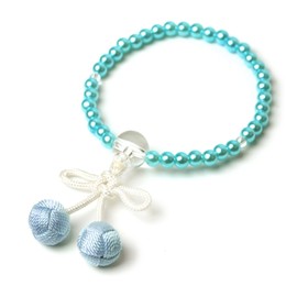 Prayer Beads for Children, Bontenbo, Bowknot, Amulet, with Prayer Bead Holder, For Children, Children, Children, Children, Okosama, Santen Prayer Beads, Bowknot 0.2 inch (6 mm), Blue