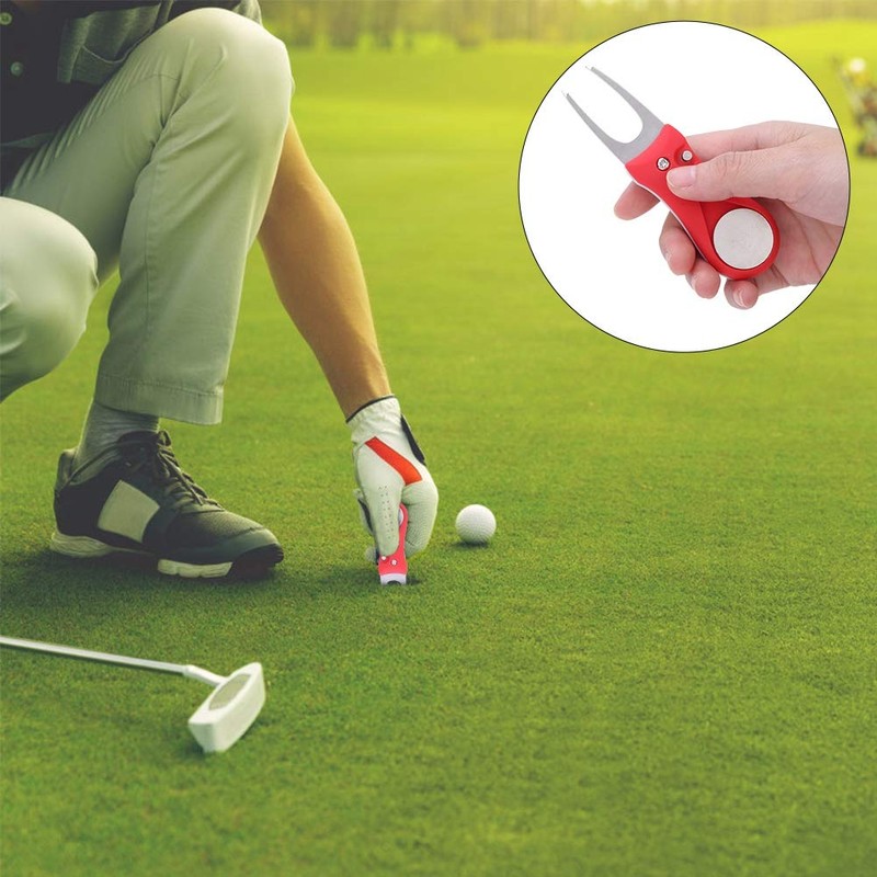 All Metal Foldable Golf Divot Tool with Pop-up Button &
