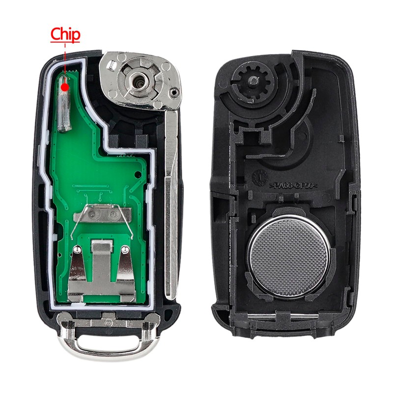 2-button car key 433 MHz ID48 chip for Volkswagen Golf