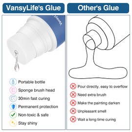 VansyLife Diamond Painting Sealer 120ML with Sponge Head, 5D Diamond Painting Glue and Jigsaw Puzzle Glue for Permanent Hold & Shine Effect (4 OZ)