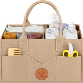 KeaBabies Organizador de pañales para bebé, organizador grande para bebé, organizador de pañales para cambiador, organizador de cambiador, organizador de mesa cambiadora para bebé, niño, niña, organizador de guardería (gris pardo)