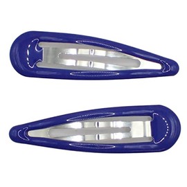 Topkids Accessories 2pc 7cm / 2.75" Large Hair Snap Clips Big Snap Clips Women Girls Kids Sectioning Slide Grip Fringe Styling Fine Hair Thick Hair Bendies Sleepies Epoxy (Royal Blue)