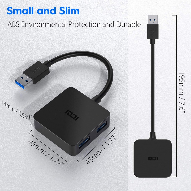 USB 3.0 Hub, ICZI USB Hub with 4 USB 3.0