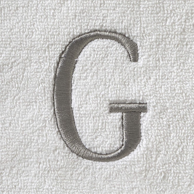 SKL Home Casual Monogram Bath Towel, G, 28x54, White