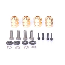 LCX 1/10th RC Crawler Car Brass Wheel Hex Hubs Drive Adapter for TRX4 TRX6, Upgrades Parts Accessories (15mm / 0.59 in)