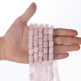 Natural Rose Quartz Crystal Cylinder Tube Beads 10x14mm 38cm/str Loose Semi Gemstone Stone Beads for Making Bracelets Necklace
