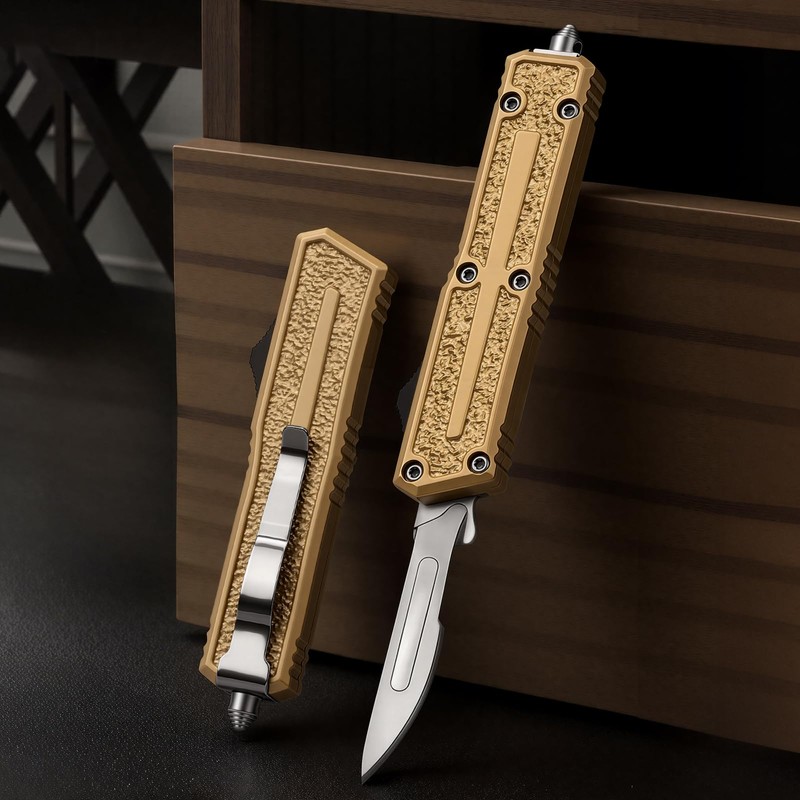 Utility Knife, All-Metal Manual Box Cutter with Quick-Change Stainless Steel