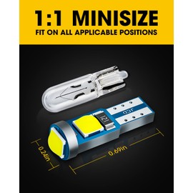 Antline T5 37 74 2721 PC74 PC37 LED Bulb White, Super Bright Canbus Error Free 12 Volt Replacements for Interior Dashboard Indicator Instrument Panel Gauge Cluster Dome Map Lamp Lights (Pack of 10)