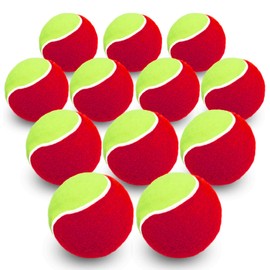 FINGER TEN Kids Tennis Balls Soft Elastic Low Compression Stage Pressureless Bulk Training Tool Color Orange for Outdoor Youth Beginner Practice (12 Pack in Red)