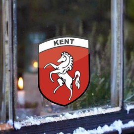 stika.co Pack of 2 Kent County Flag signs - Static Cling Window vinyl - Car, Van, Truck Window Sign - United Kingdom County flags
