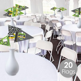 Big Dot of Happiness Lax to The Max - Lacrosse - Triangle Party Photo Props - Pennant Flag Centerpieces - Set of 20