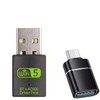 USB WiFi Adapter，600Mbps WiFi Bluetooth Adapter(Includes a USB-A to Type