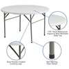 Flash Furniture 4-Foot Round Bi-Fold Granite White Plastic Banquet and