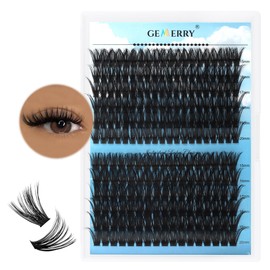 GEMERRY Cluster Lashes 280pcs Lash Clusters Fluffy Lashes DIY Lash Extensions 40D/60D/80D Individual Lashes 8-20mm Eyelash Clusters Soft Volume Eyelash Extension DIY at Home (60D80D-0.07D-15-20mm)